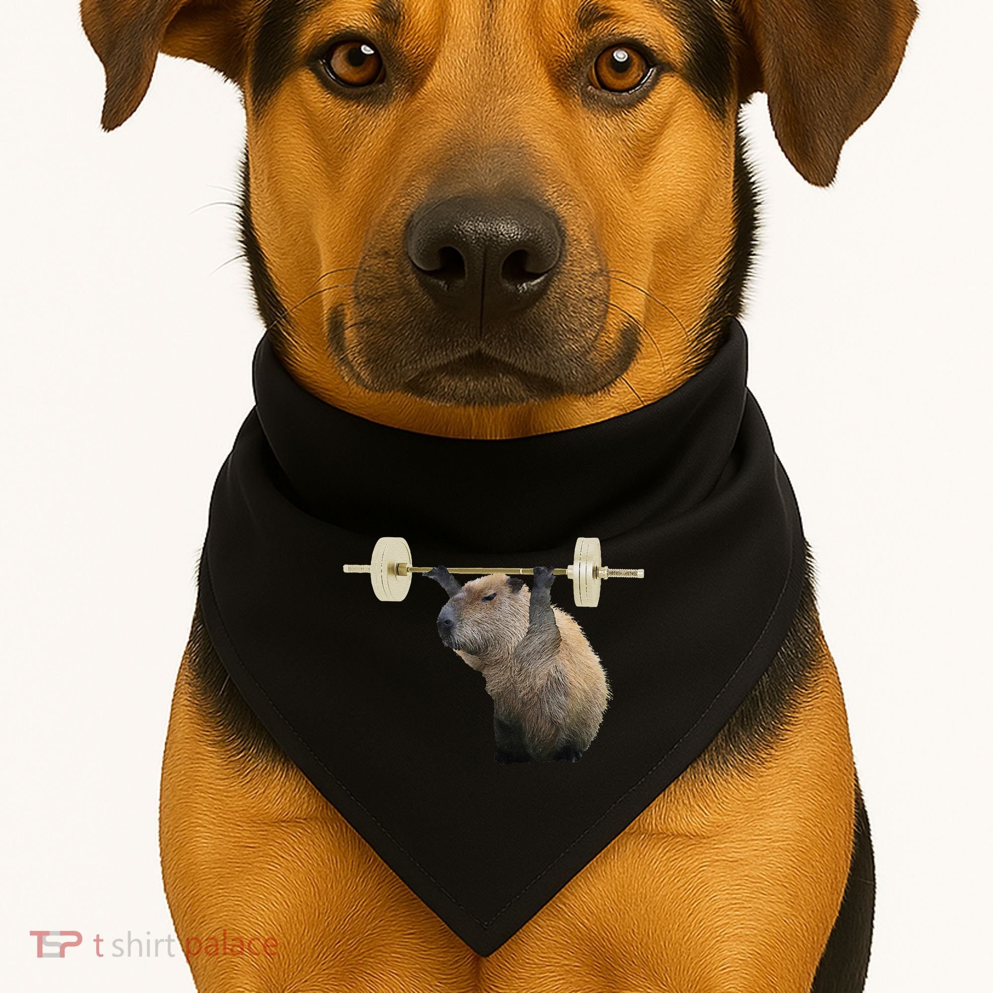 Capybara Weightlifting Funny Body Building Training USA-Made Doggie Bandana