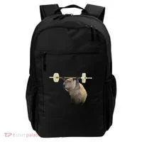 Capybara Weightlifting Funny Body Building Training Backpack thumb 0
