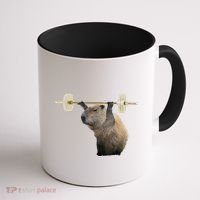 Capybara Weightlifting Funny Body Building Training Coffee Mug thumb 1
