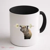Capybara Weightlifting Funny Body Building Training Coffee Mug thumb 1