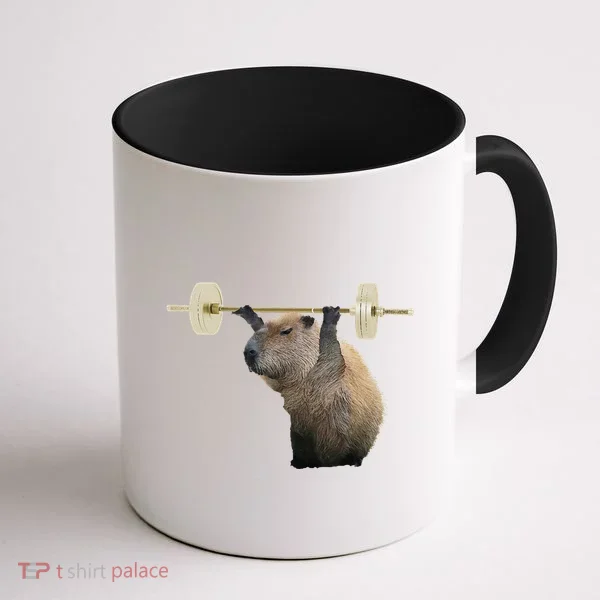 Capybara Weightlifting Funny Body Building Training Coffee Mug