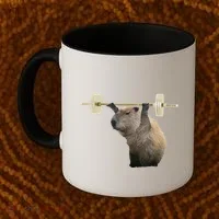 Capybara Weightlifting Funny Body Building Training Coffee Mug thumb 2
