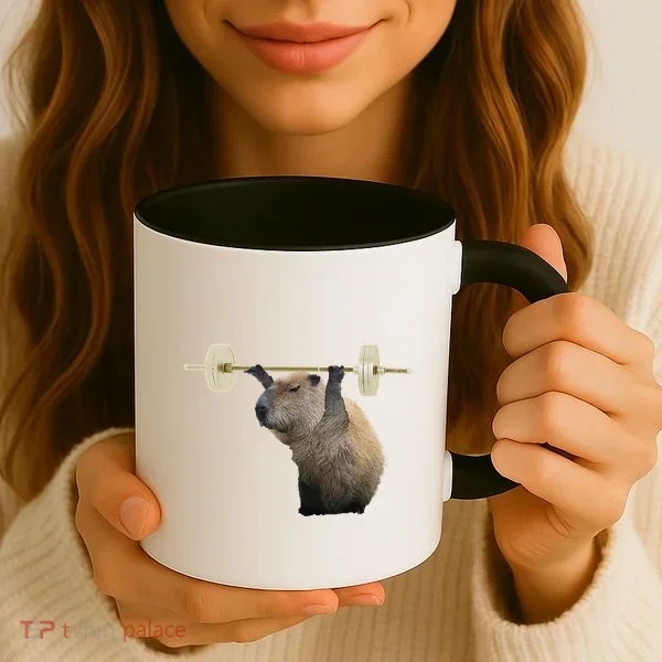 Capybara Weightlifting Funny Body Building Training Coffee Mug