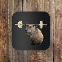 Capybara Weightlifting Funny Body Building Training Coaster thumb 0