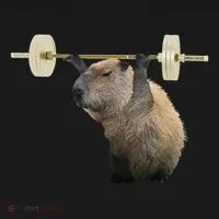 Capybara Weightlifting Funny Body Building Training Ornament thumb 1