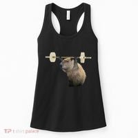 Capybara Weightlifting Funny Body Building Training Women's Tank Top thumb 0