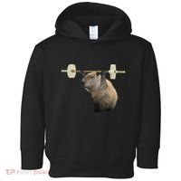Capybara Weightlifting Funny Body Building Training Toddler Hoodie thumb 0