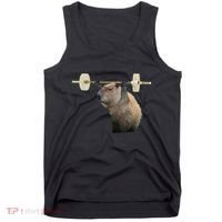 Capybara Weightlifting Funny Body Building Training Tank Top thumb 0