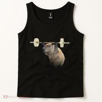 Capybara Weightlifting Funny Body Building Training Tank Top thumb 2