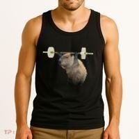 Capybara Weightlifting Funny Body Building Training Tank Top thumb 3
