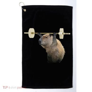 Capybara Weightlifting Funny Body Building Training Golf Towel