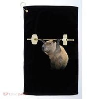 Capybara Weightlifting Funny Body Building Training Golf Towel thumb 0