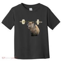 Capybara Weightlifting Funny Body Building Training Toddler T-Shirt thumb 0