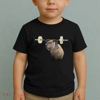 Capybara Weightlifting Funny Body Building Training Toddler T-Shirt thumb 2