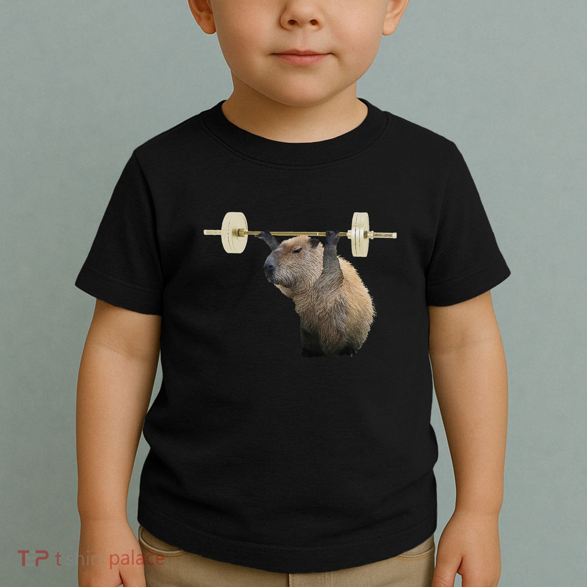 Capybara Weightlifting Funny Body Building Training Toddler T-Shirt