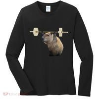 Capybara Weightlifting Funny Body Building Training Women's Long Sleeve Shirt thumb 0