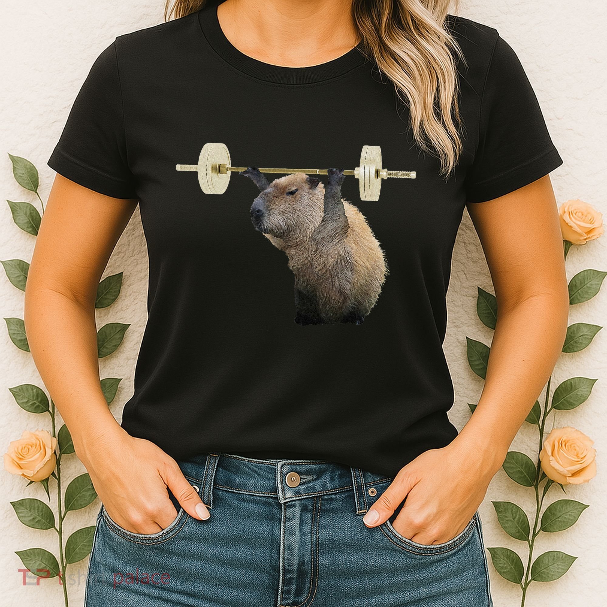 Capybara Weightlifting Funny Body Building Training Women's T-Shirt