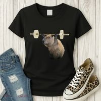 Capybara Weightlifting Funny Body Building Training Women's T-Shirt thumb 3