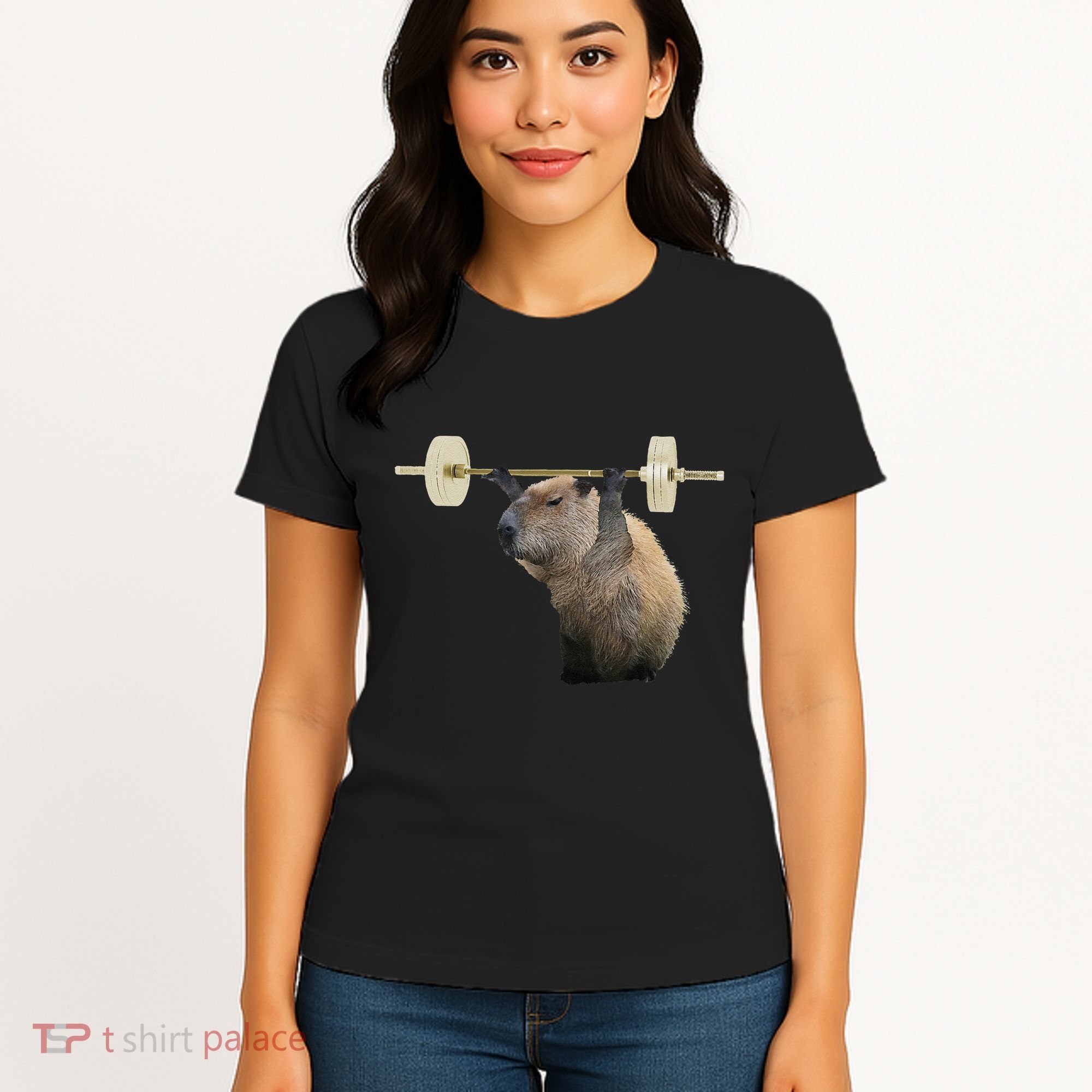 Capybara Weightlifting Funny Body Building Training Women's T-Shirt