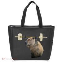 Capybara Weightlifting Funny Body Building Training Tote Bag thumb 0