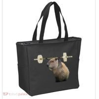 Capybara Weightlifting Funny Body Building Training Tote Bag thumb 2