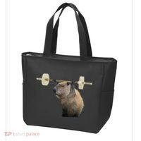 Capybara Weightlifting Funny Body Building Training Tote Bag thumb 3