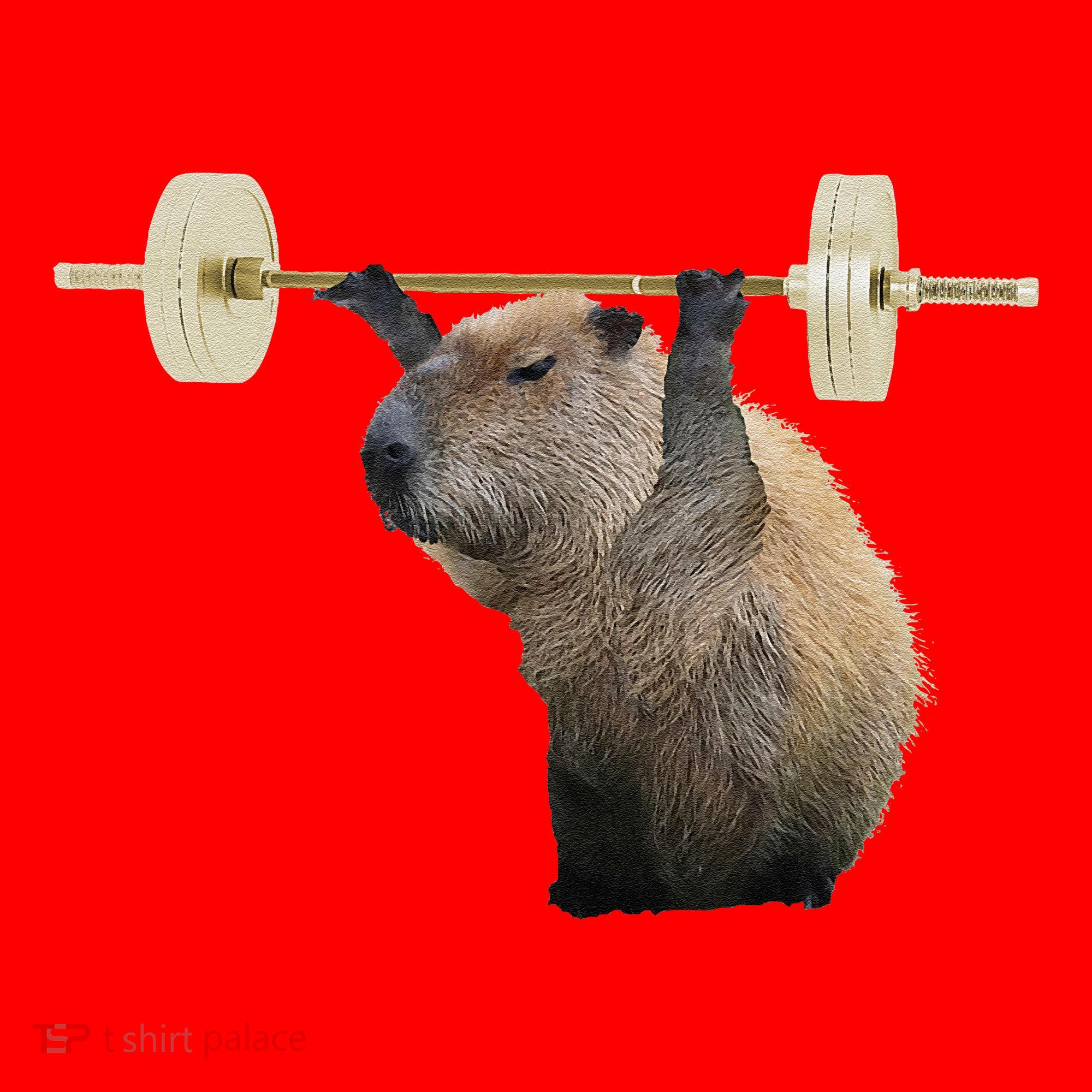 Capybara Weightlifting Funny Body Building Training Santa Hat