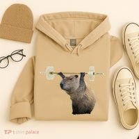 Capybara Weightlifting Funny Body Building Training Hoodie thumb 4