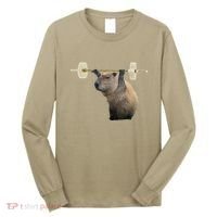 Capybara Weightlifting Funny Body Building Training Long Sleeve Shirt thumb 0