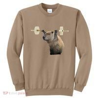 Capybara Weightlifting Funny Body Building Training Sweatshirt thumb 0