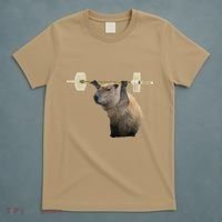 Capybara Weightlifting Funny Body Building Training T-Shirt thumb 5