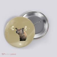 Capybara Weightlifting Funny Body Building Training Button thumb 0