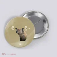 Capybara Weightlifting Funny Body Building Training Button thumb 0