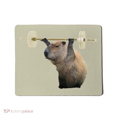 Capybara Weightlifting Funny Body Building Training Mousepad
