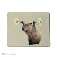 Capybara Weightlifting Funny Body Building Training Mousepad thumb 0