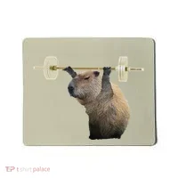 Capybara Weightlifting Funny Body Building Training Mousepad thumb 0