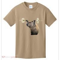 Capybara Weightlifting Funny Body Building Training Kids T-Shirt thumb 0