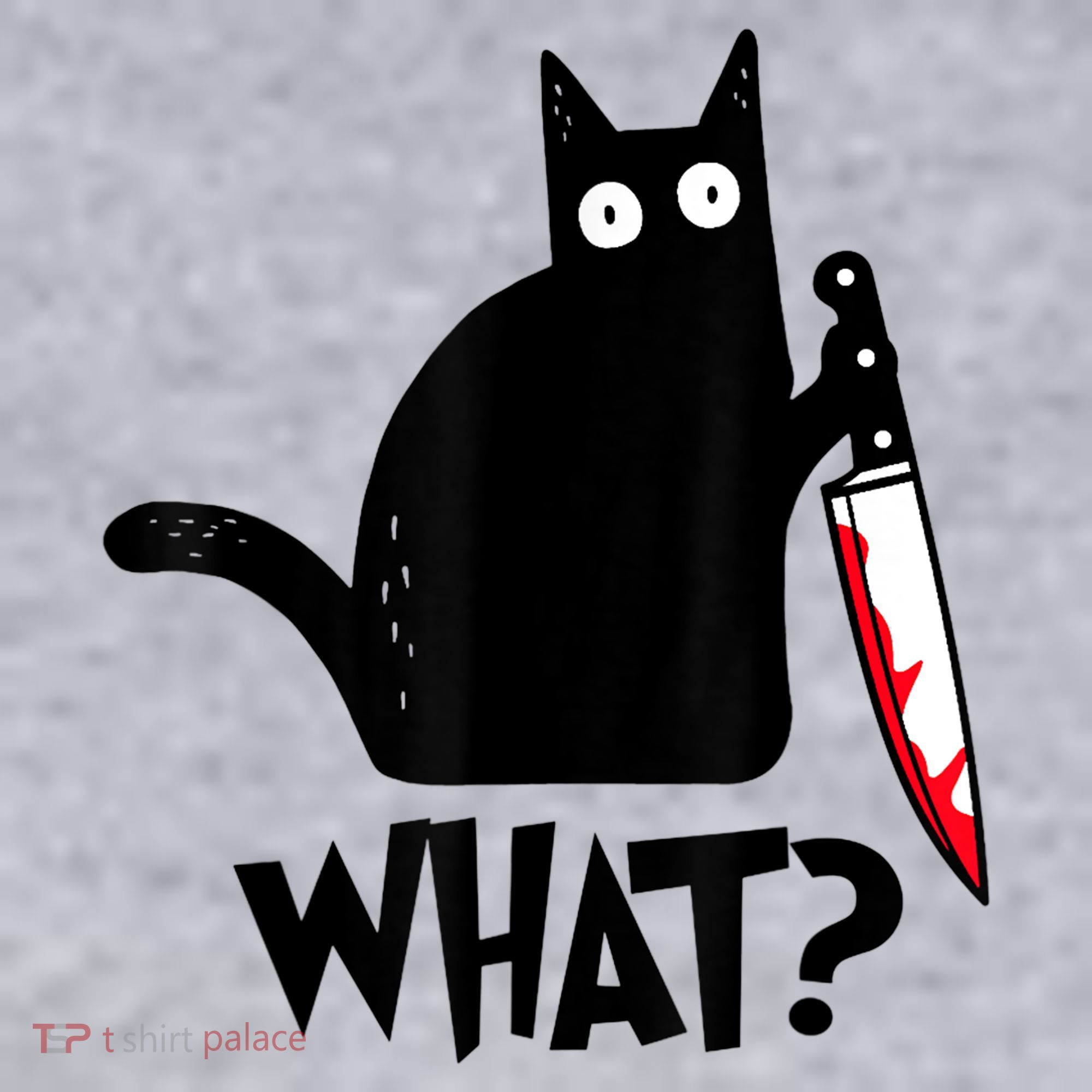 Cat What? Funny Black Cat Murderous Cat With Knife Women's Sweatshirt