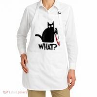 Cat What? Funny Black Cat Murderous Cat With Knife Apron thumb 2