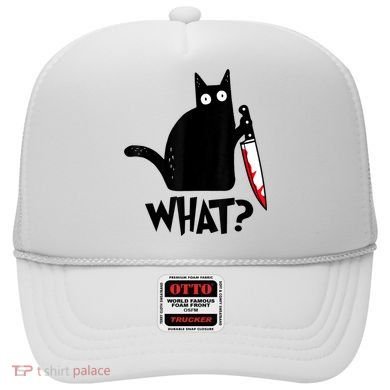 Cat What? Funny Black Cat Murderous Cat With Knife Hat