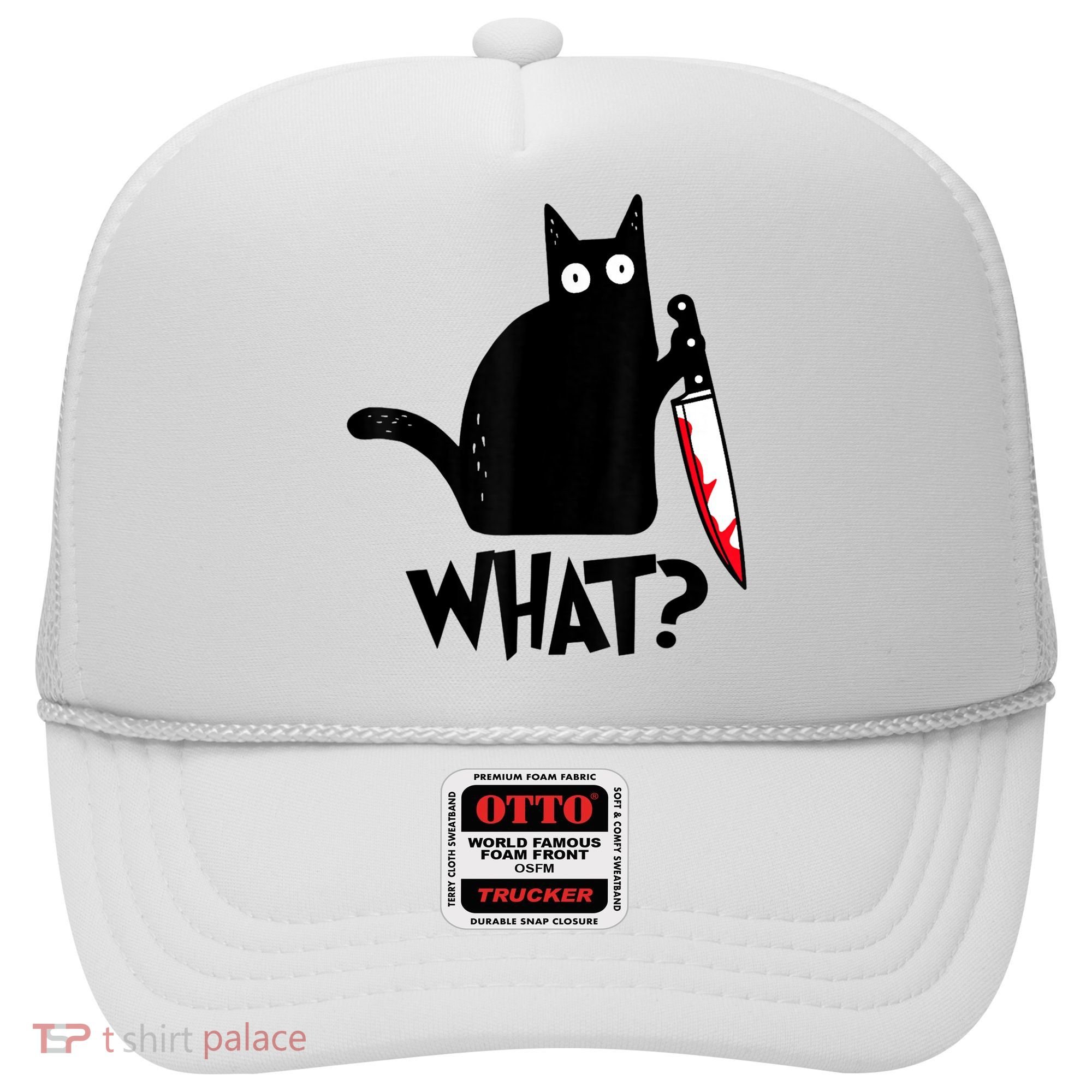 Cat What? Funny Black Cat Murderous Cat With Knife Hat