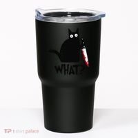 Cat What Funny Black Cat Murderous Cat With Knife Tumbler thumb 0