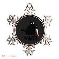Cat What Funny Black Cat Murderous Cat With Knife Ornament thumb 0