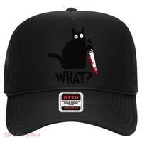 Cat What Funny Black Cat Murderous Cat With Knife Hat thumb 0