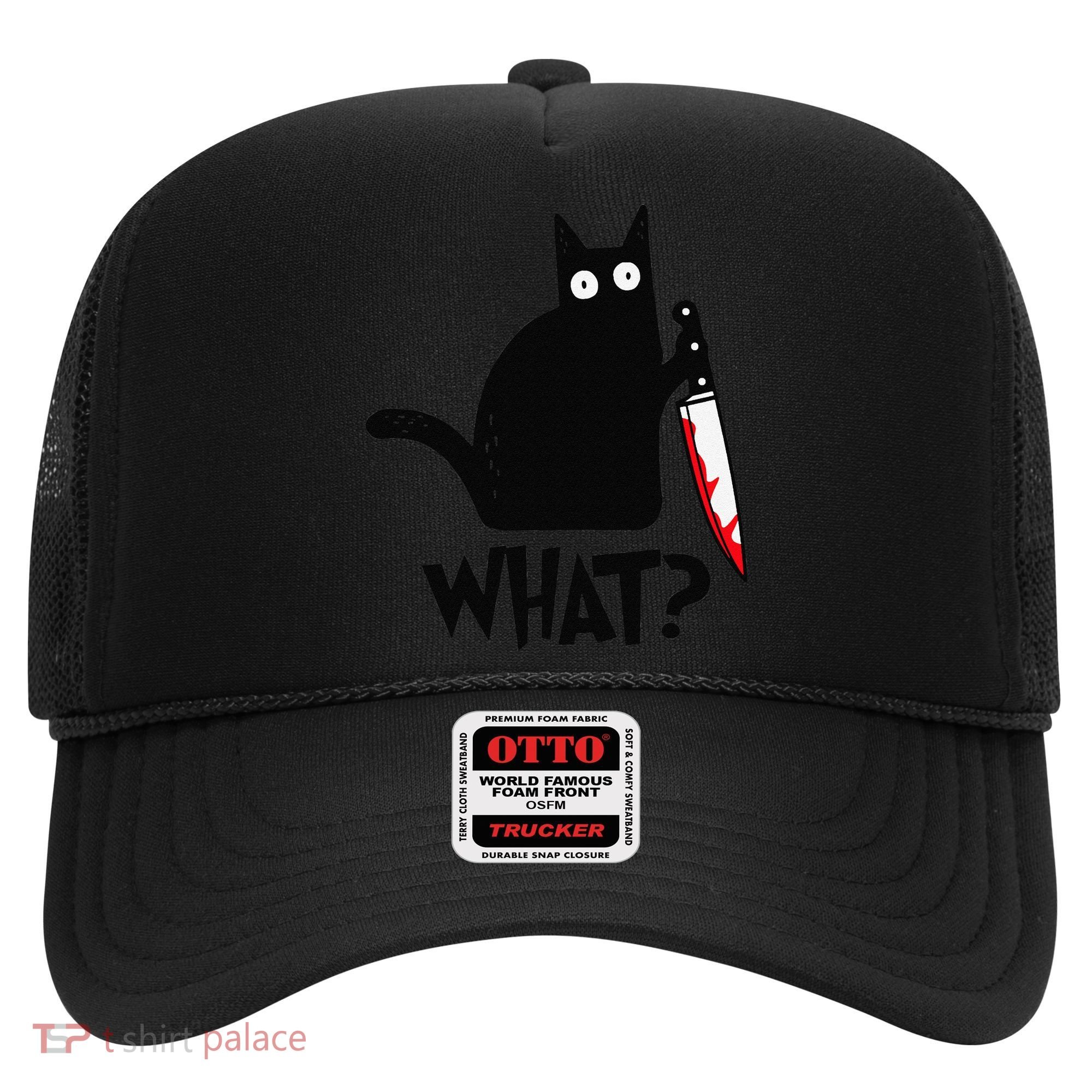 Cat What Funny Black Cat Murderous Cat With Knife Hat
