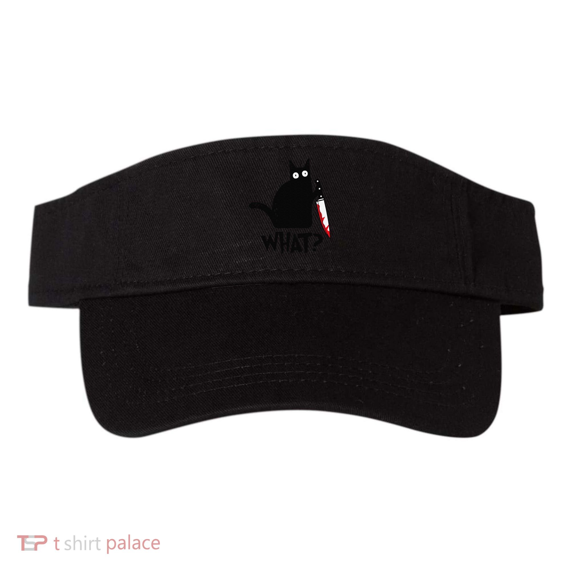 Cat What Funny Black Cat Murderous Cat With Knife Visor