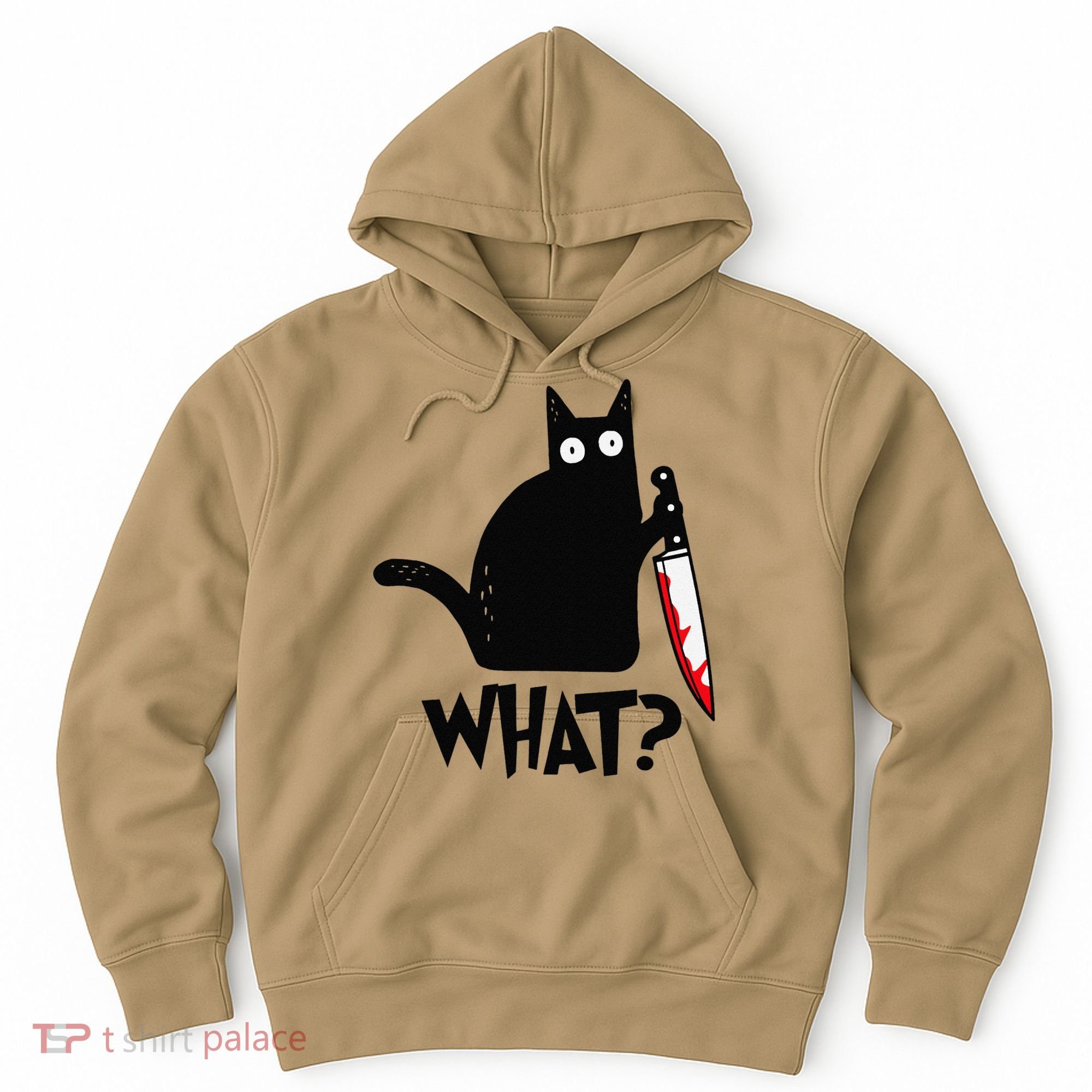 Cat What Funny Black Cat Murderous Cat With Knife Hoodie