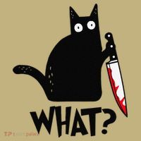 Cat What Funny Black Cat Murderous Cat With Knife Mousepad thumb 1
