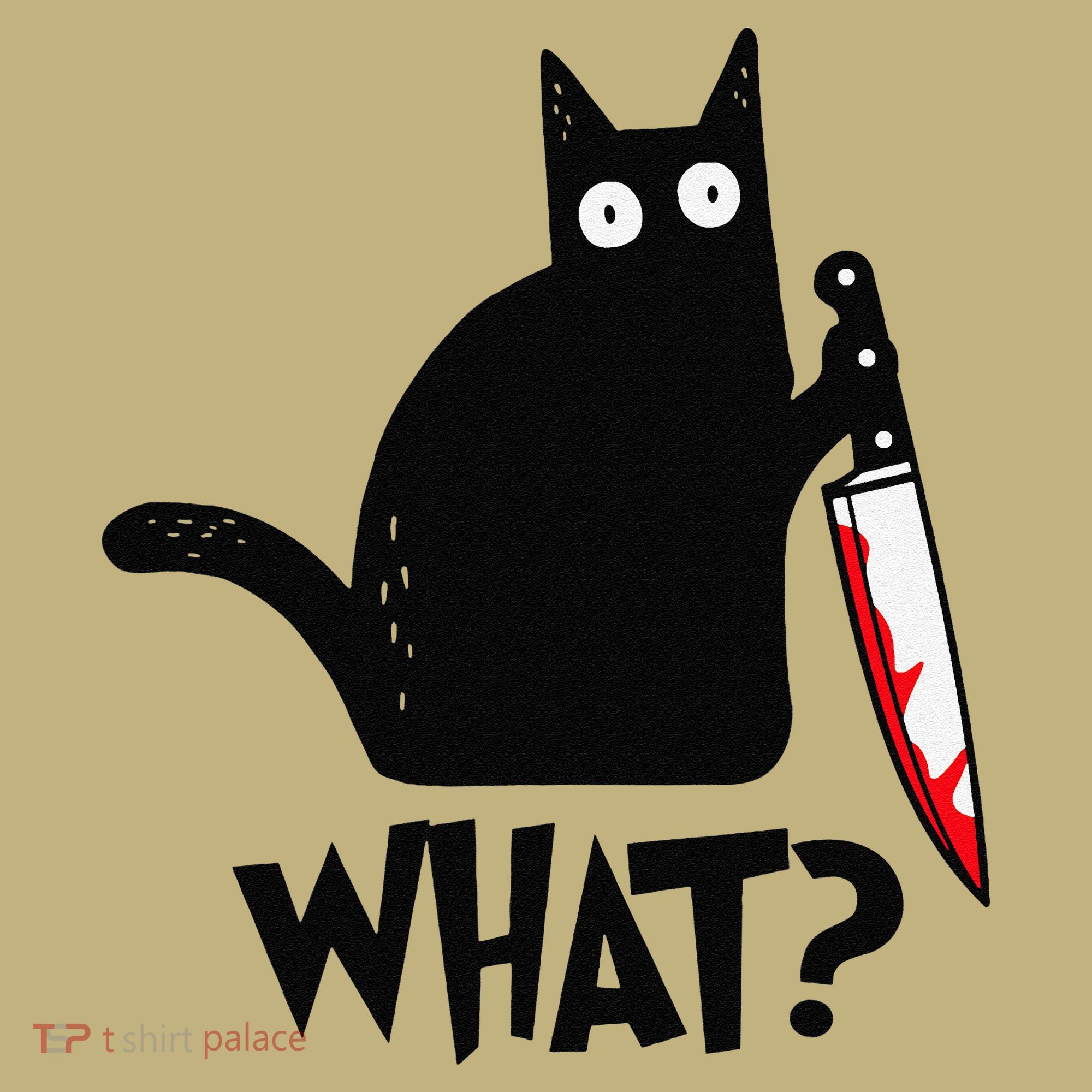 Cat What Funny Black Cat Murderous Cat With Knife Mousepad