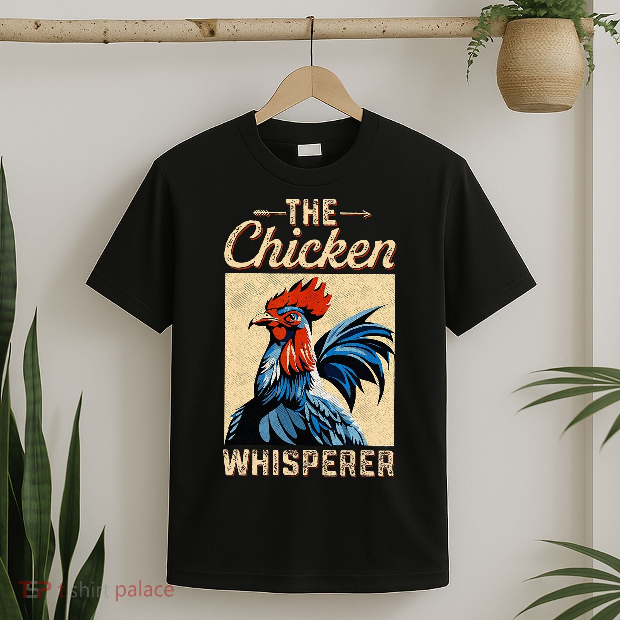 Chicken Whisperer Funny Vintage Chicken Portrait Farming Hen T-Shirt